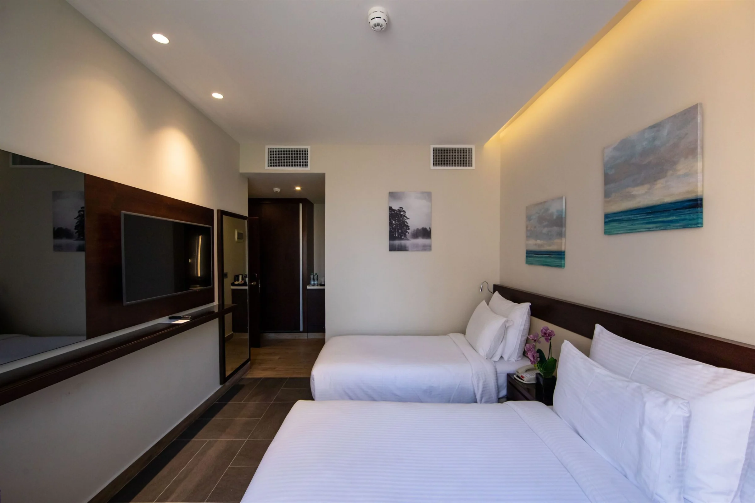 Room with two beds